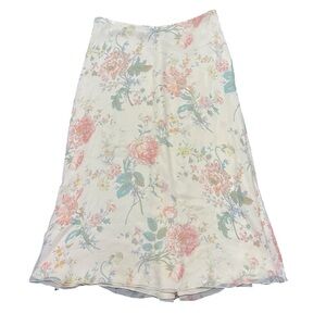 Ralph Lauren Purple Label Silk Floral Midi Skirt